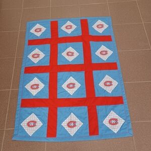 Handmade Quilted Crib Blanket Bedding PlayMat Montreal Canadiens Hockey